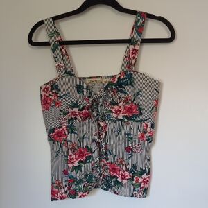 Liberty Floral Striped Camisole - Red and Green